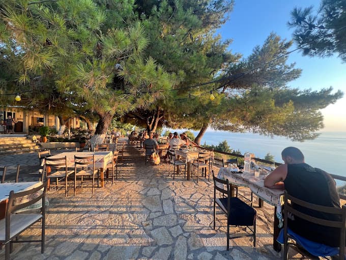 Ionio Tavern dining setting near Athani in Lefkada